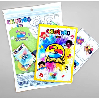 Livro De Colorir Palavrinhas Desenhos Giz E Adesivos Shopee Brasil