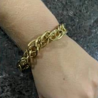 Pulseira Dourada Em Elos Duplos Shopee Brasil