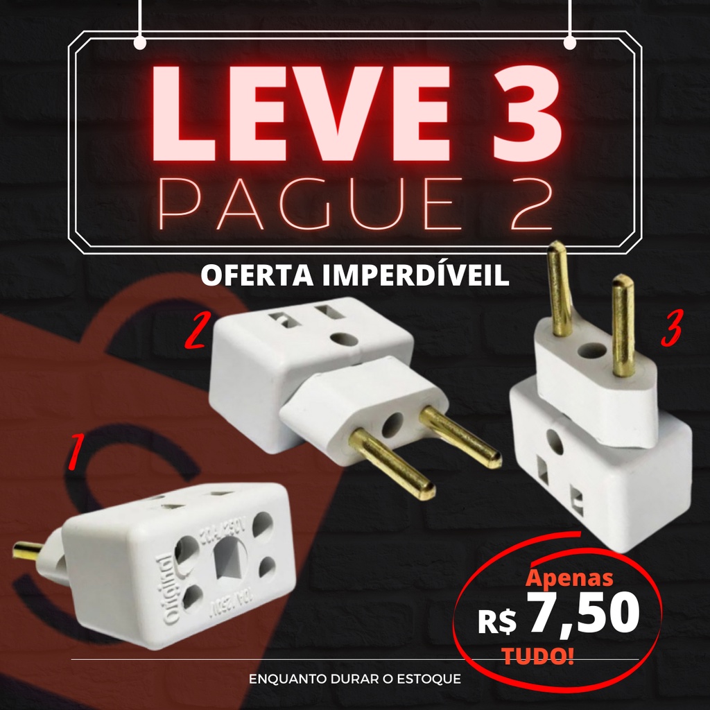 Adaptador Tomada Multiuso Plug Elétrico 10a 20a Bob Esponja