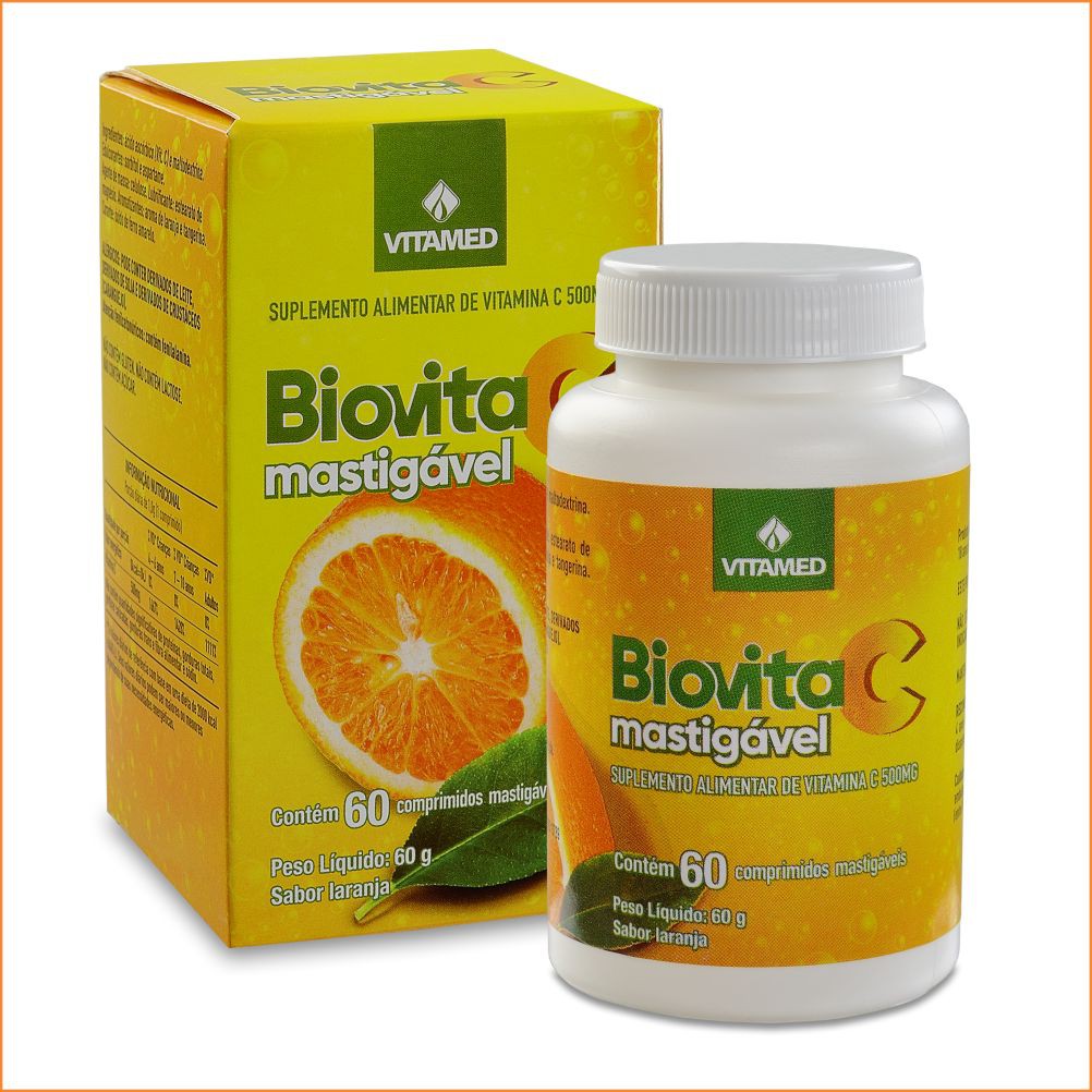 Biovita Mastig Vel Pastilhas De Vitamina C Muito Saborosas Mg