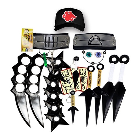 Kit Ninja Naruto Kunai Naruto Shuriken Anel Deidara Anel Pain Colar