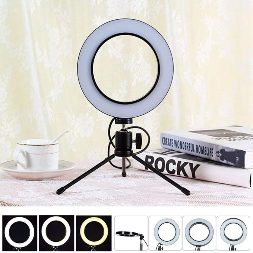 Ring Light Led Iluminador 6 Polegadas Hing Light Iluminador De Mesa Kit