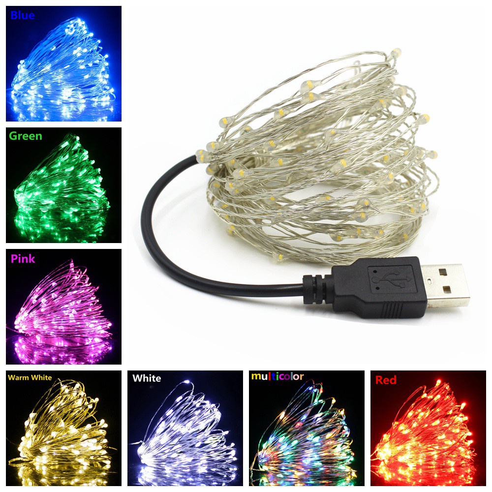 USB Alimentado LED Fio De Cobre Luzes Corda De Fadas Para Casa Quarto