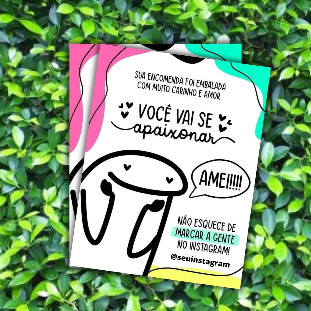 Cartão de agradecimento ao cliente Flork 9x6 cm Shopee Brasil