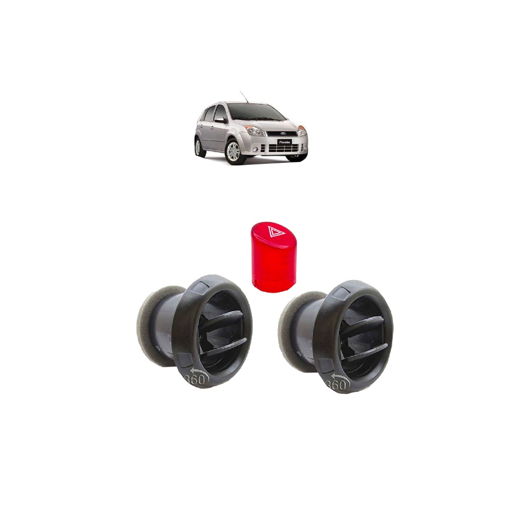 Difusor Ar Central Lateral Preto E Lente Fiesta Ecosport Kit Shopee