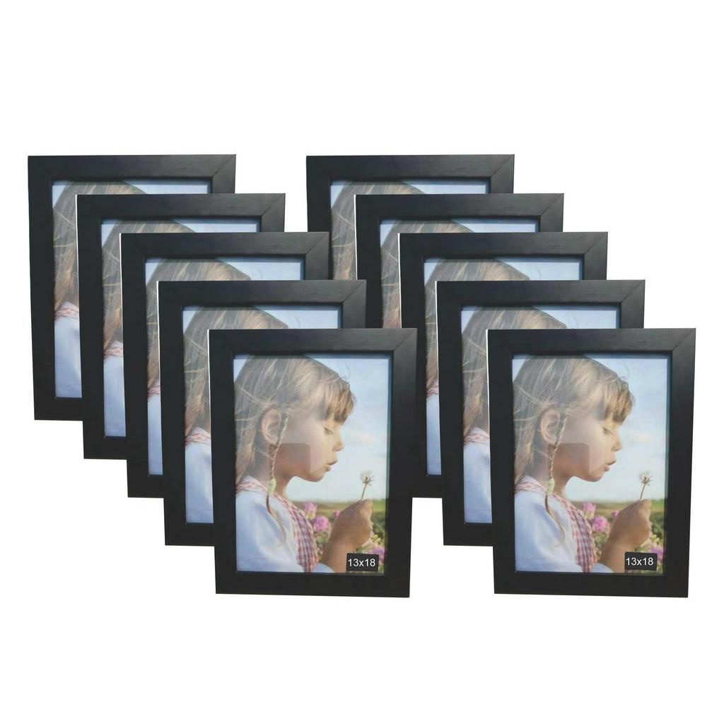 Kit 10 Porta Retrato 10X15 Foto Moldura Vidro Preto Shopee Brasil