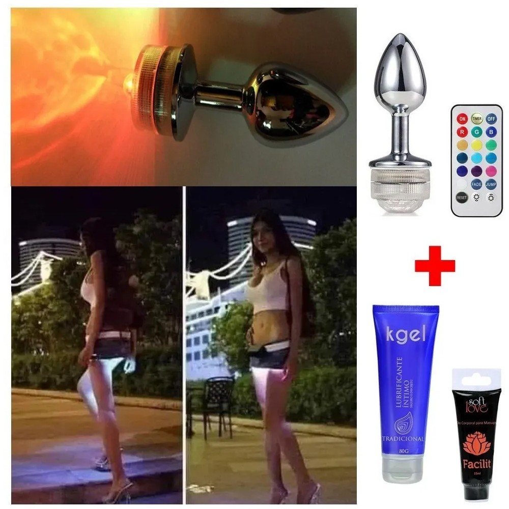 Plug Anal Luz Led Metal Aço Inox Butt Plug Shopee Brasil