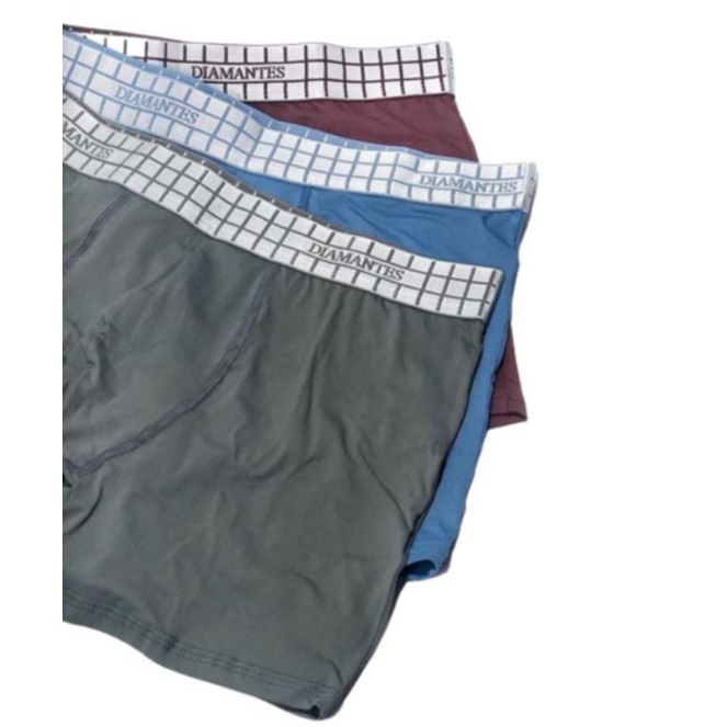 Kit 3 Cuecas Boxer Adulto Diamantes Lingerie Tamanho G Shopee Brasil