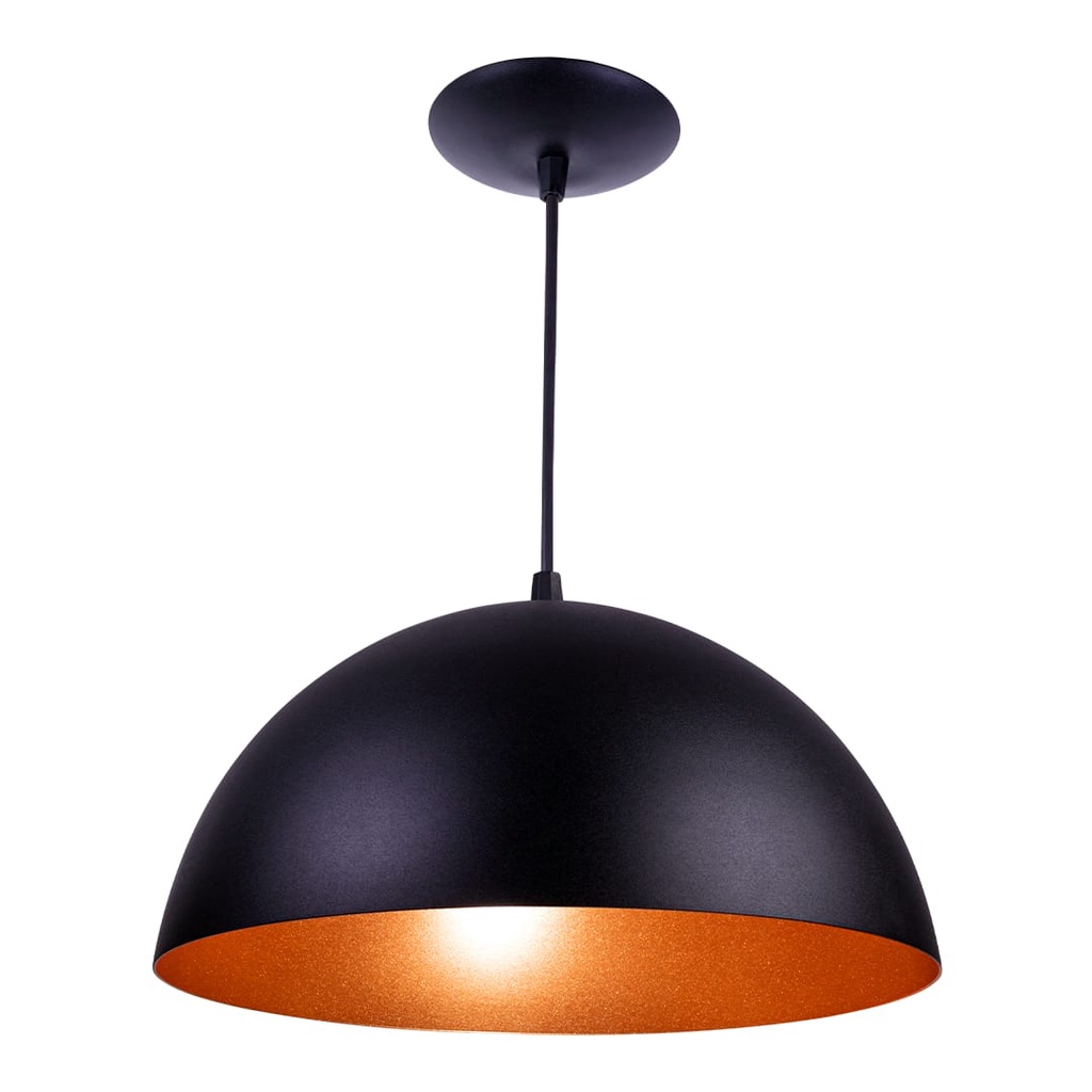 Pendente Lustre Lumin Ria Meia Lua Cm Unidade Preto Cobre Casa