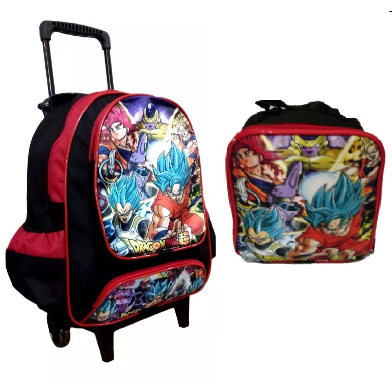 Mochila Dragon Ball Z Goku Rodinhas Bolsa Masculina Feminina Lancheira