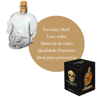 Garrafa Caveira Vidro Whisky Vodka 750ml Presente Crânio Bar Shopee