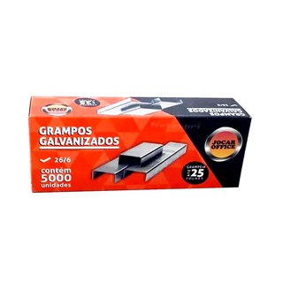 Grampo Galvanizado Para Grampeador 26 6 Jocar Office 5000 Unidades