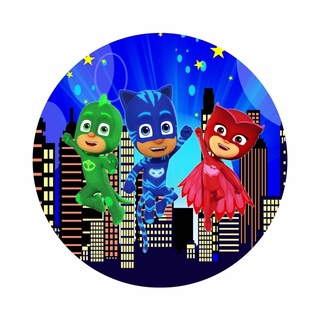 Painel De Festa Redondo Sublimado Tema Pj Mask Shopee Brasil