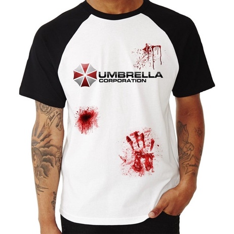 Camiseta Raglan Resident Evil Umbrella Corporation Shopee Brasil