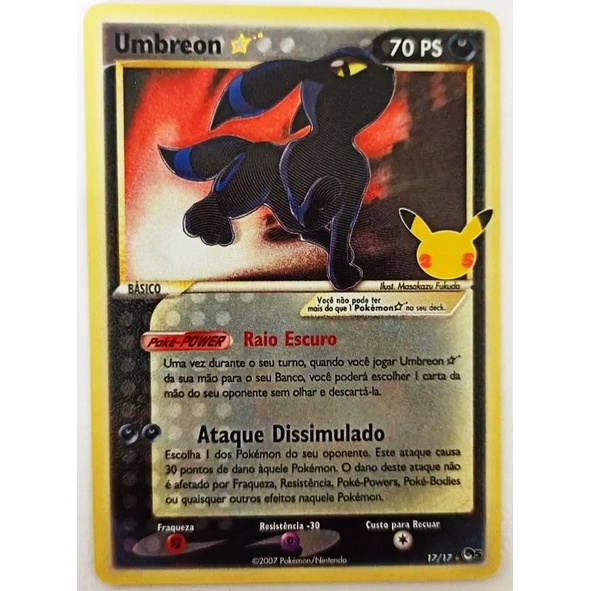 Umbreon Star Pok Mon Shiny Ultrarara Hologr Fica