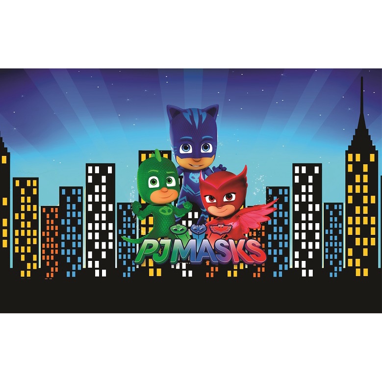 Painel Decorativo Infantil Sublimado PJ Mask 2 20x 1 50 Tema Festa