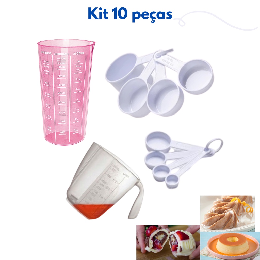 Medidores kit 10 peças Branco jarra copo Xícara Colher Copo