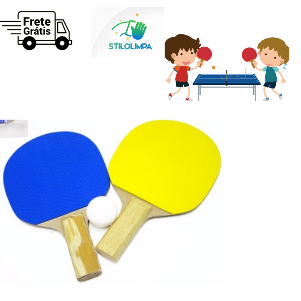 Kit Ping Pong C 02 Raquetes Bolinhas MCC Brink Shopee Brasil