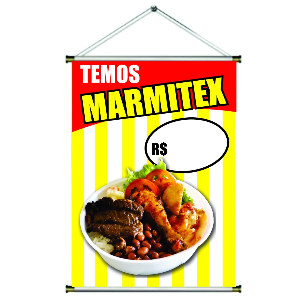 Banner Temos Marmitex Promocional 40x60cm Shopee Brasil