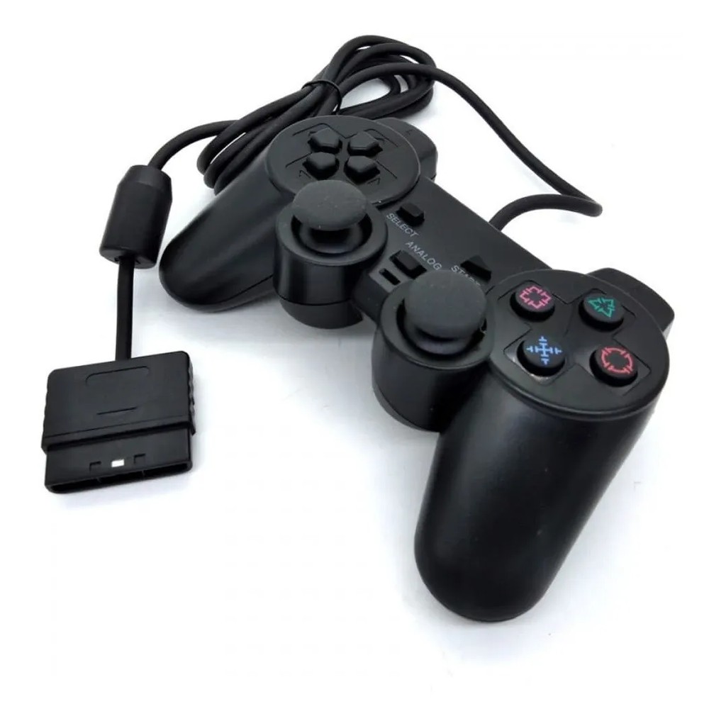 Controle Joystick Ps2 Ps1 Analógico Preto Fio Shopee Brasil