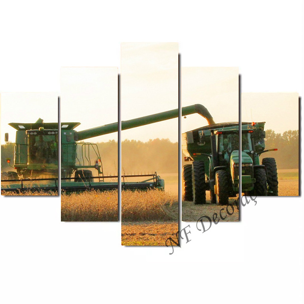 Quadro Decorativo Mosaico 5 peças Agronegócio Agro Painel Decoração