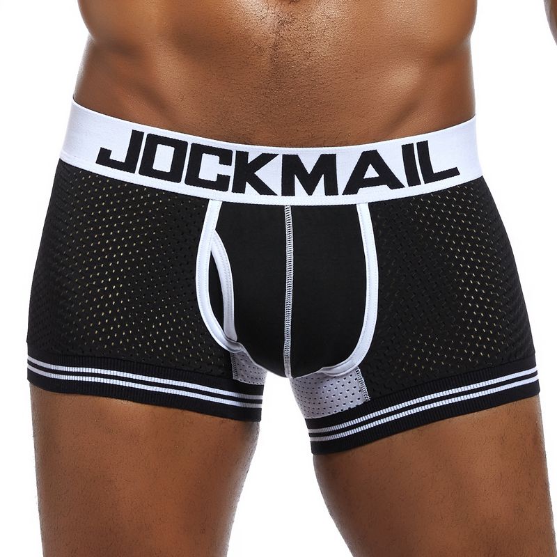 Jockmail marca underwear boxer boxers masculinos de malha respirável