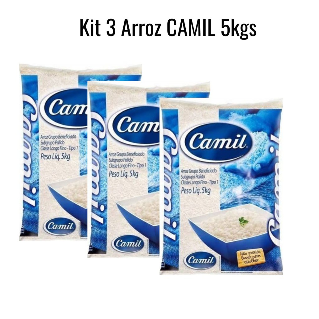 Kit 3 Arroz Camil 5 Kgs Shopee Brasil