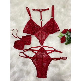 Body Sensual Em Renda Lingerie Algemas E Argolas Chocker Shopee