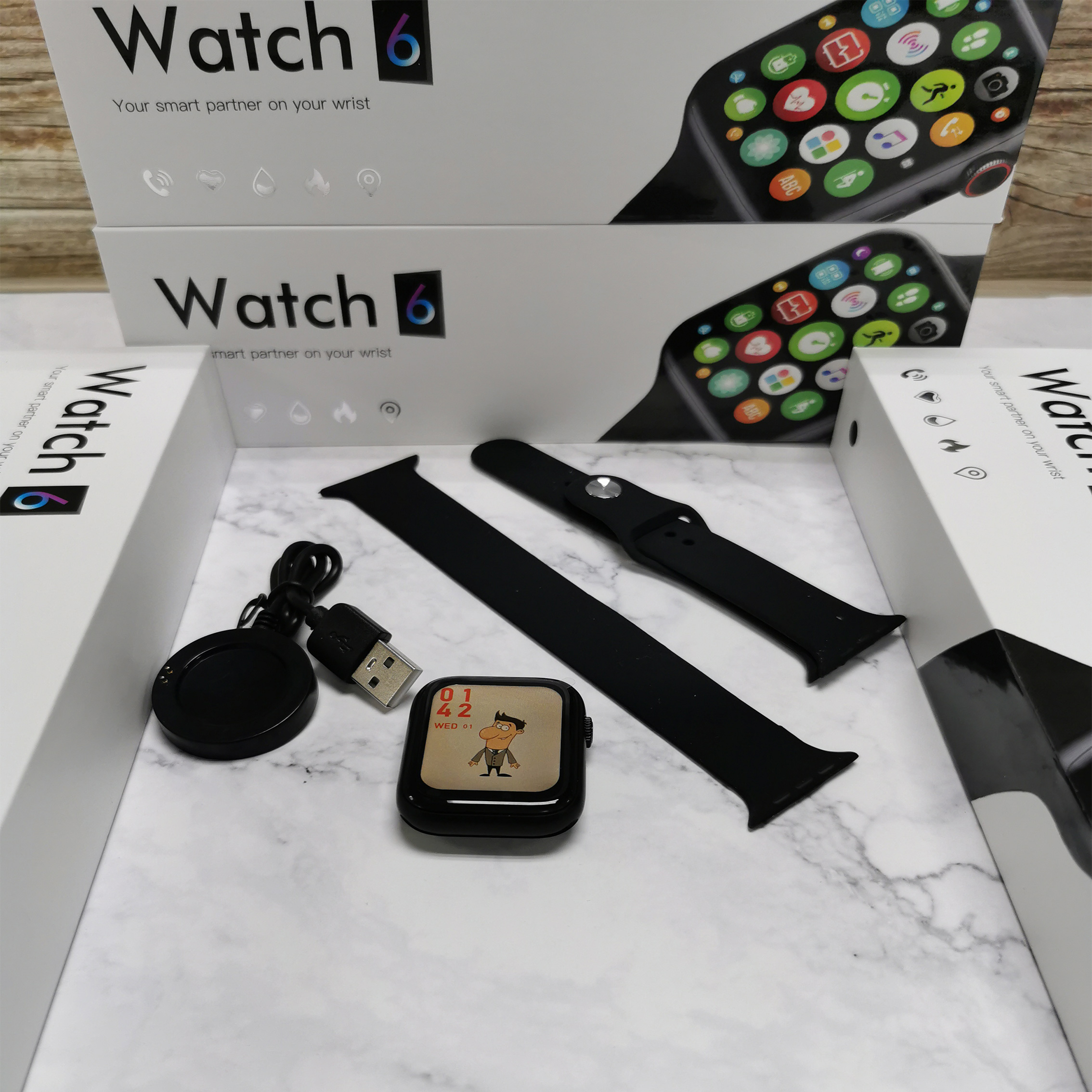 Smartwatch iwo x16 13 max série 6 bluetooth chamada freqüência cardíaca