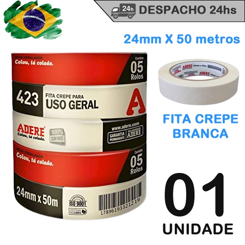 Fita Crepe Branca Mm X M Adere Parede X Shopee Brasil