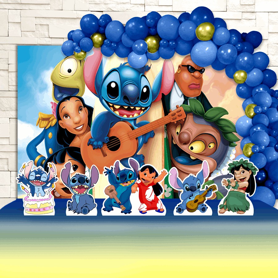 Festa Aniversário Lilo E Stitch Cenários Kit Ouro Shopee Brasil