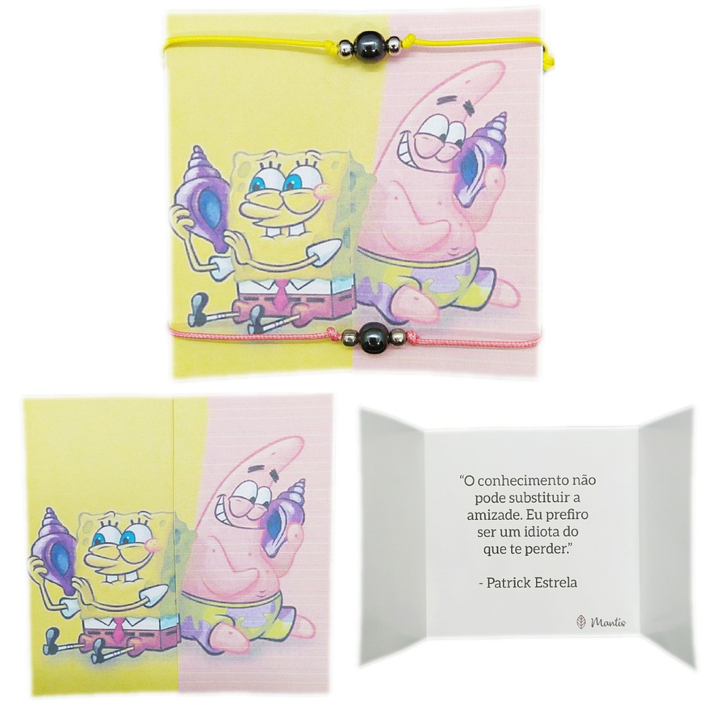 Pulseiras Da Amizade Magn Tica Im Hematita Bob Esponja Shopee Brasil