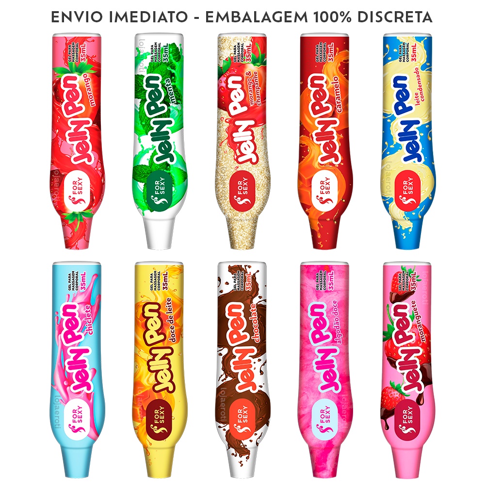 Caneta Comest Vel Jelly Pen Gel Beij Vel Sabores Ml For Sexy