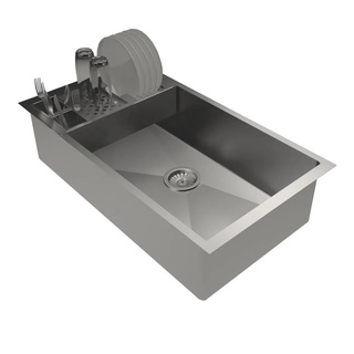 Cuba Inox Escovado Gourmet Calha Válvula Pia Umida 70x40 Shopee Brasil