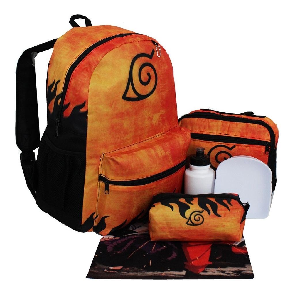 Kit Mochila Escolar Naruto Aldeia Da Folha Infantil Juvenil Shopee Brasil