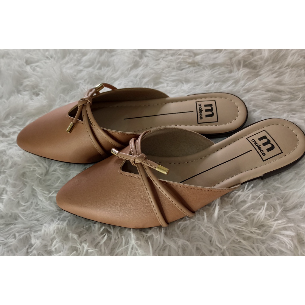 Mule Feminino Moleca Nude Bico Fino Shopee Brasil