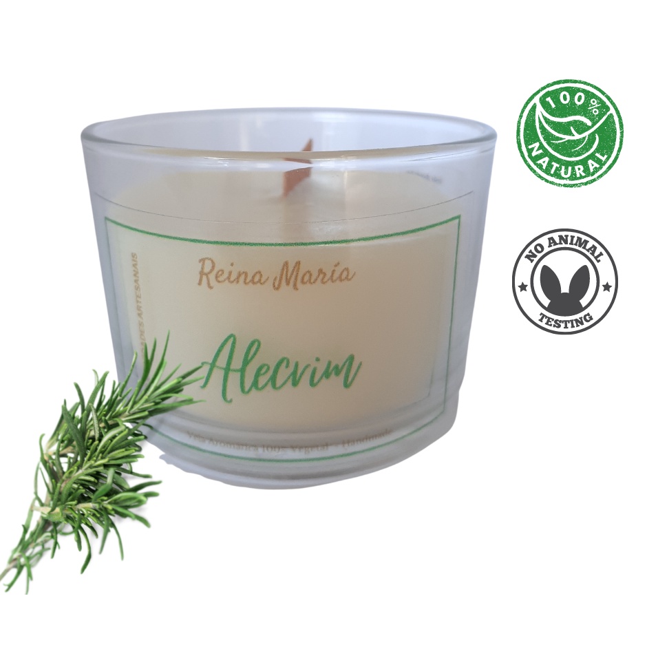 Velas Aromaticas Perfumada Alecrim Decorativa Veg Gr Shopee