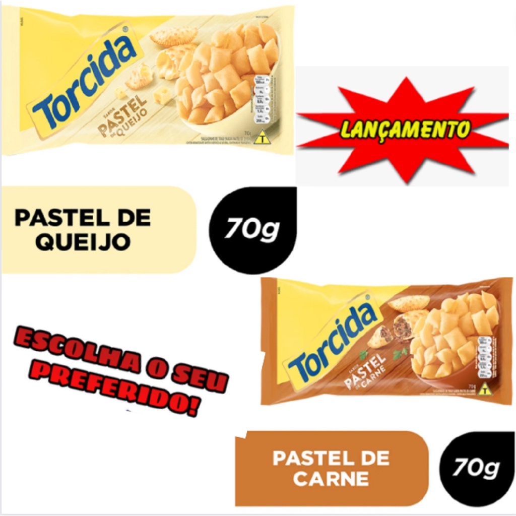 Salgadinho Torcida 70g Pastel De Carne Ou Pastel De Queijo ESCOLHA