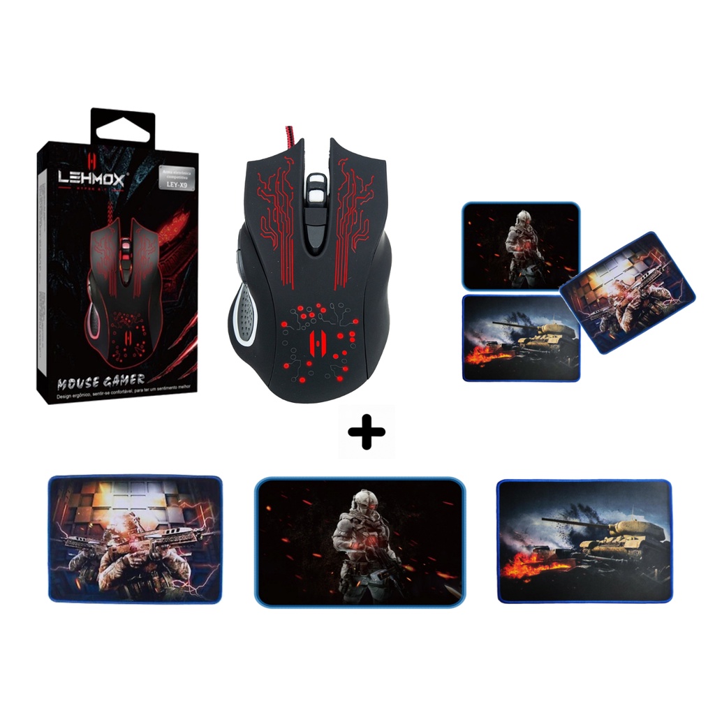 Kit Mouse Gamer Rgb X Dpi Rgb Mousepad Gamer Envio Imediado