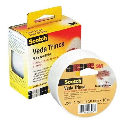 Fita Adesiva Veda Trinca E Fissuras 3M Scotch 50 Mm X 10 M Shopee Brasil