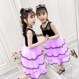 Crian As Terno Meninas Sem Mangas Vestido De Renda Moda Estilo