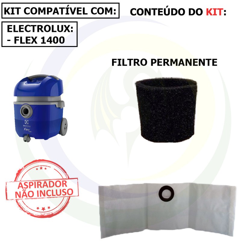 9 Saco Descartável Filtro Permanente para Aspirador de Pó Electrolux