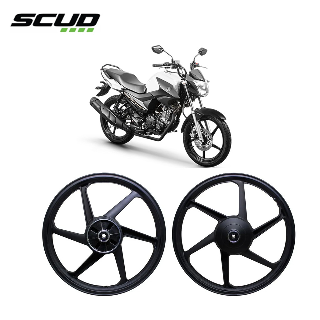 Jogo Roda Yamaha Ybr 125 Factor 125 150 Fazer 150 Preto 6 Pontas Freio