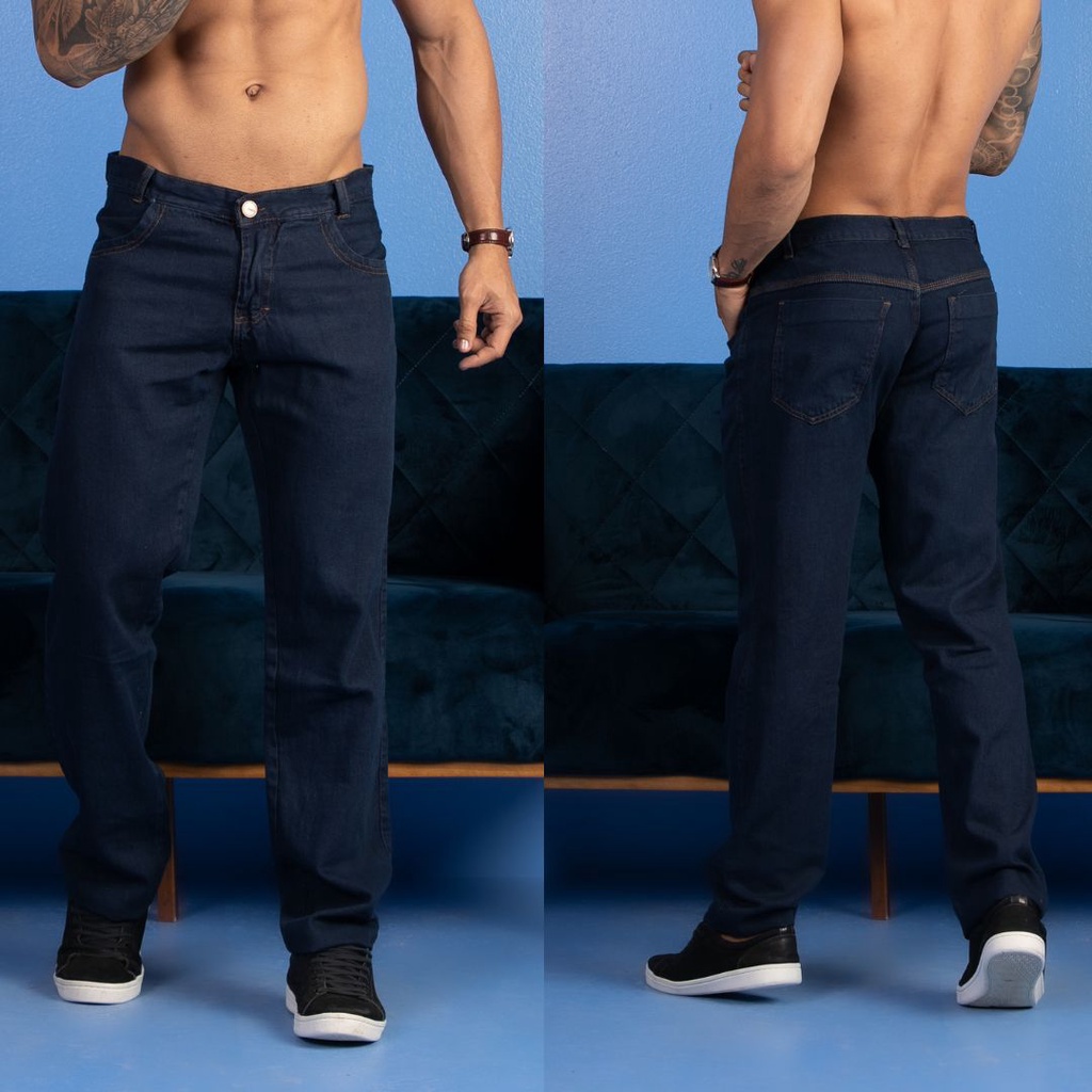 Calça Jeans Masculina Básica Tradicional Elastano Escorrega o Preço