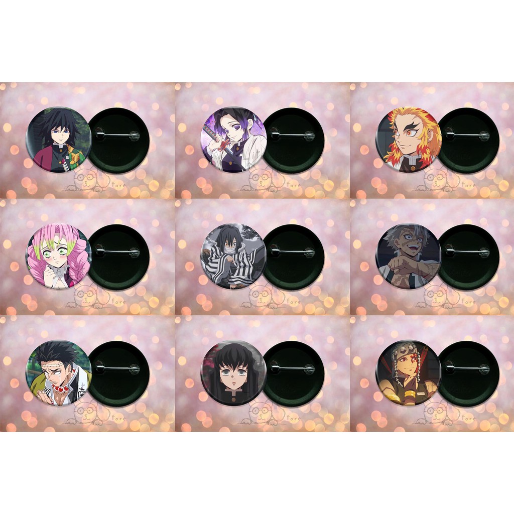 Botton 9 Hashiras Kimetsu No Yaiba Demon Slayer 5 5cm Shopee Brasil