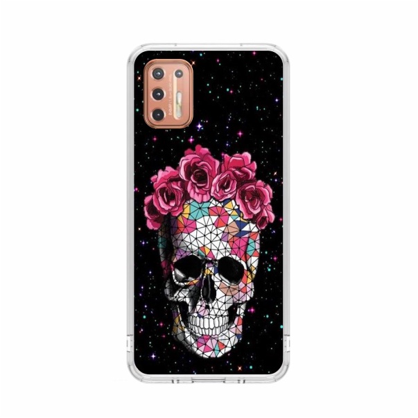 Capa De Celular Capinha Moto G9 Plus Personalizada Caveira Rosas