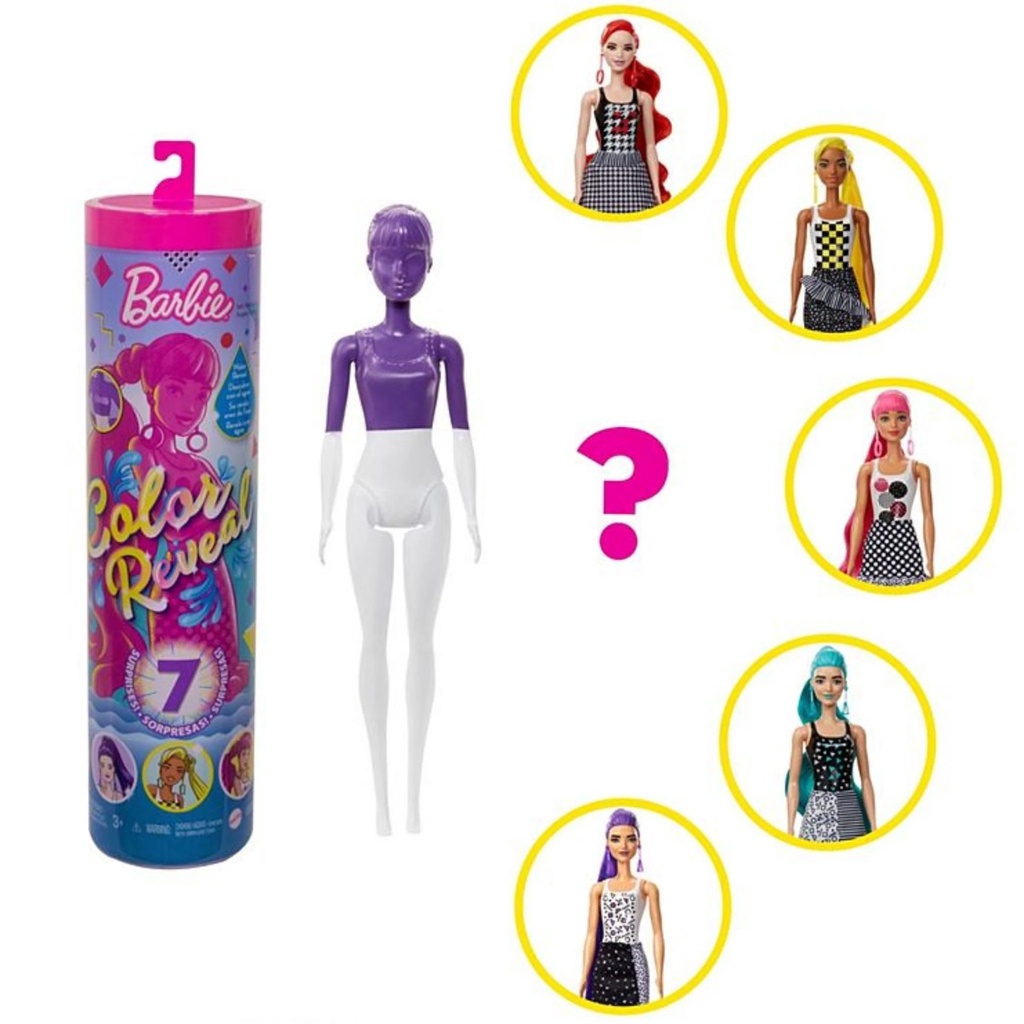 Boneca Barbie Fashionista Color Reveal 7 Surpresas Mattel Shopee Brasil