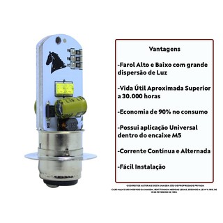 Kit Lampada Farol Led H M Biz Pop Nxr Bros