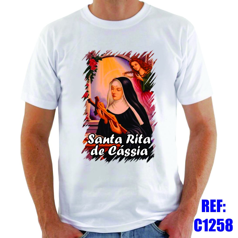 Camiseta Santa Rita De C Ssia Religiosa Igreja Shopee Brasil