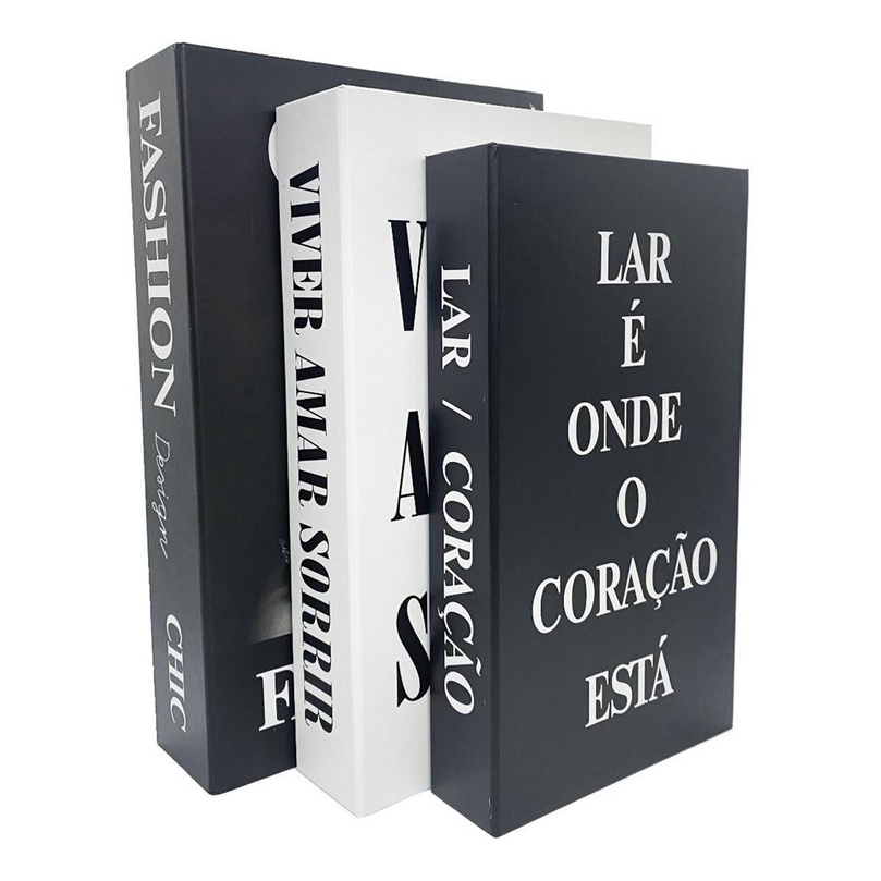 Caixa Livro Decorativo Fake Kit Porta Objetos Casa Sala Escorrega O